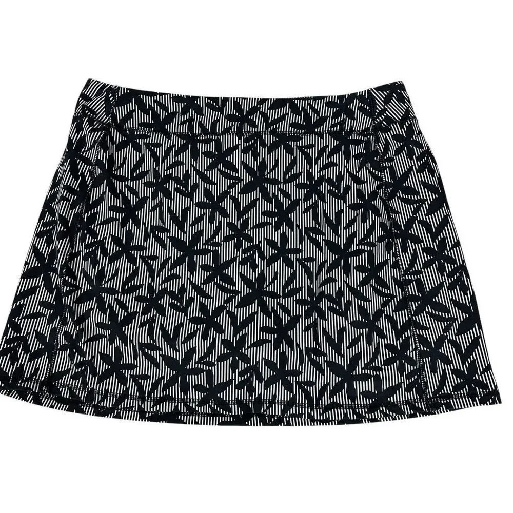Lands End Black White Skort size Large